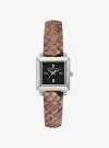 Michael Kors Mini Gwynn Snake Embossed Leather Watch In Brown