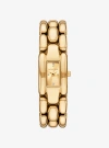 Michael Kors Mini Hally Pavé Gold-tone Watch In Gold