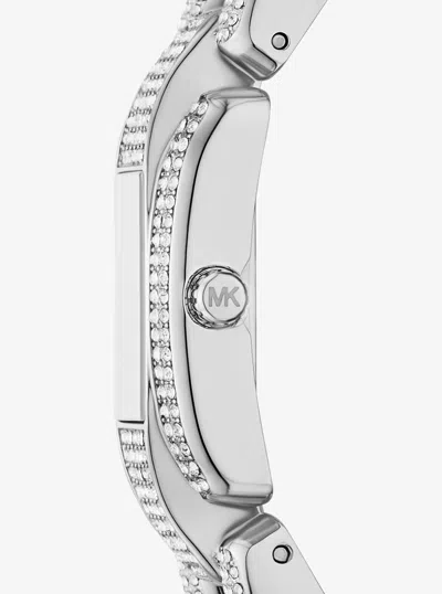 Michael Kors Mini Hally Pavé Silver-tone Watch In Neutral