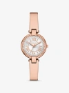 Michael Kors Mini Laney Rose Gold-tone Bangle Watch In Rose Gold