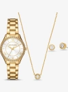 Michael Kors Mini Lauryn Gold-tone Watch And Jewelry Gift Set In Gold