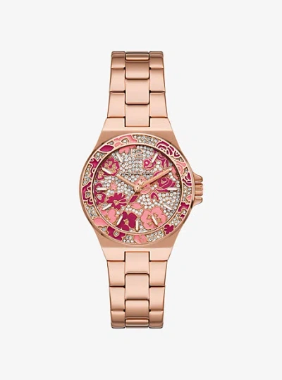 Michael Kors Mini Lennox Pavé Rose Gold-tone Watch