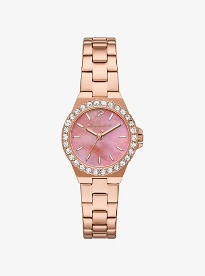 Michael Kors Mini Lennox Pavé Rose Gold-tone Watch