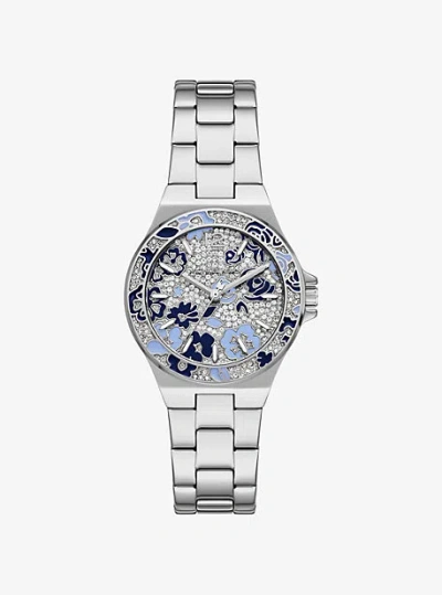 Michael Kors Mini Lennox Pavé Silver-tone Watch In Metallic