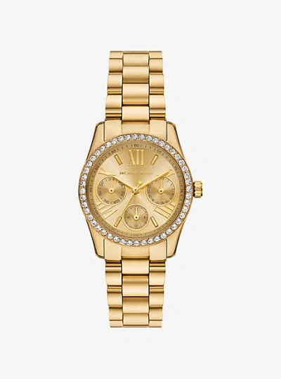 Michael Kors Mini Lexington Pavé Gold-tone Watch