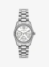 Michael Kors Mini Lexington Pavé Silver-tone Watch In Metallic