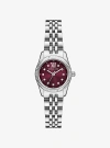 Michael Kors Mini Lexington Pavé Silver-tone Watch In Metallic