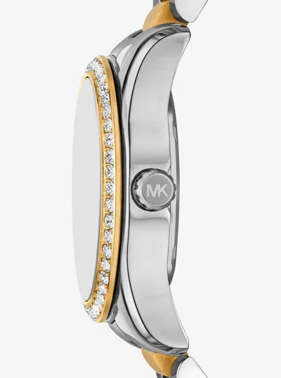 Michael Kors Mini Lexington Pavé Two-tone Watch In Gray