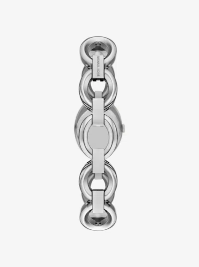 Michael Kors Mini Maude Silver-tone Link Watch In Transparent