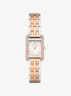 Michael Kors Mini Monroe Pavé Tri-tone Watch In Silver