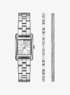 Michael Kors Mini Monroe Silver-tone Watch And Jewelry Gift Set In Silver