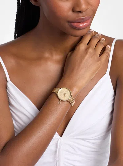 Michael Kors Mini Pyper Pavé Gold-tone Watch