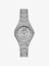 Michael Kors Mini Raquel Pavé Silver-tone Watch In Silver