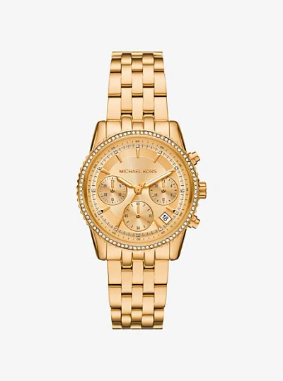Michael Kors Mini Ritz Pavé Gold-tone Watch
