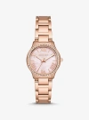 Michael Kors Mini Sage Pavé Rose Gold-tone Watch In Rose Gold