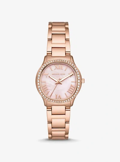 Michael Kors Mini Sage Pavé Rose Gold-tone Watch