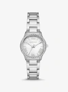Michael Kors Women's Sage Three-hand Silver-tone Stainless Steel Watch 31mm In Silver
