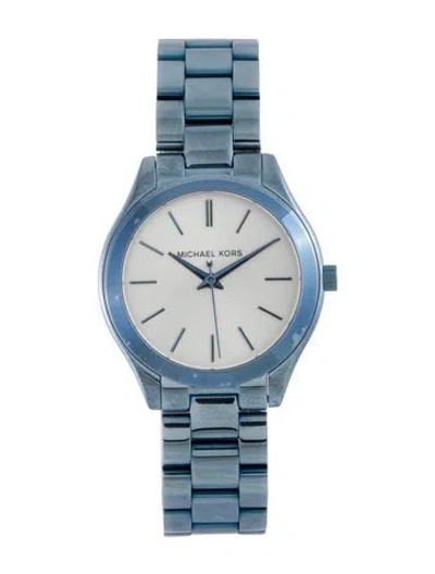 Pre-owned Michael Kors Mini Slim Runway Watch, 34mm In Multi