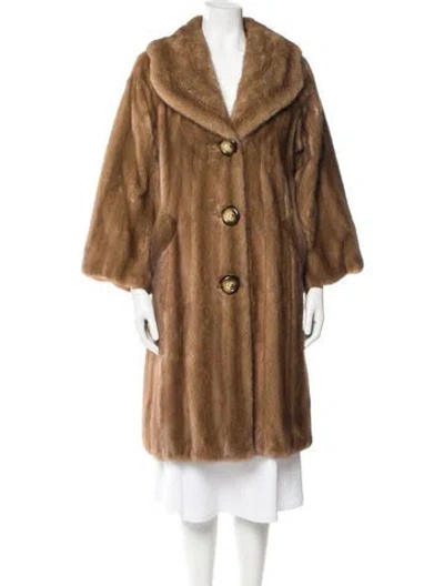 Pre-owned Michael Kors Mink Fur Coat In Brown