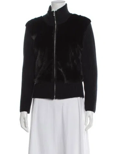 Pre-owned Michael Kors Mink Jacket In Black