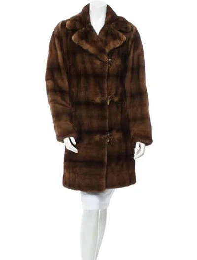 Pre-owned Michael Kors Mink Jacket In Brown