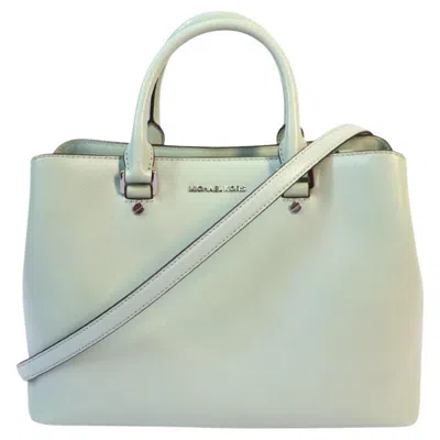 Pre-owned Michael Kors Mint Green Saffiano Leather Structured Satchel