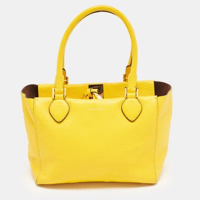 Pre-owned Michael Kors Miranda Yellow Leather Tote