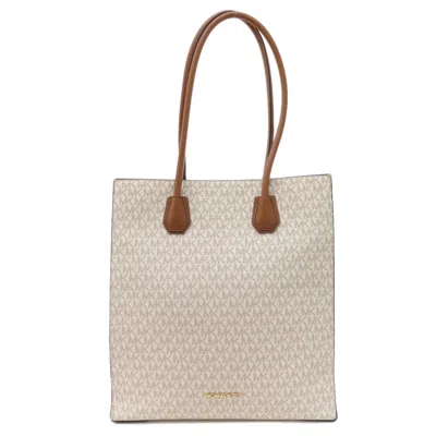 Pre-owned Michael Kors Mirella Canvas Tote Bag () In White