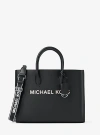 Michael Kors Mirella Medium Pebbled Leather Tote Bag In Black