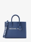 Michael Kors Mirella Medium Pebbled Leather Tote Bag In Blue