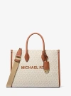 Michael Kors Mirella Medium Signature Logo Tote Bag In Natural