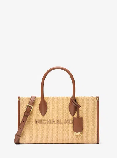 Michael Kors Mirella Medium Woven Satchel In Brown