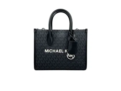 Michael Kors Mirella Signature Small Top Zip Tote Bag Black In Multi