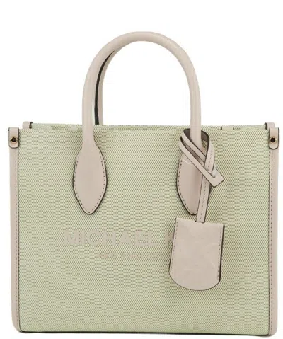 Michael Kors Mirella Small Powder Blush Canvas Shopper Crossbody Handbag Women's Purse