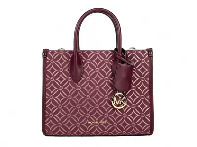 Michael Kors Mirella Small Top Zip Crossbody Tote Bag In Oxblood In Red