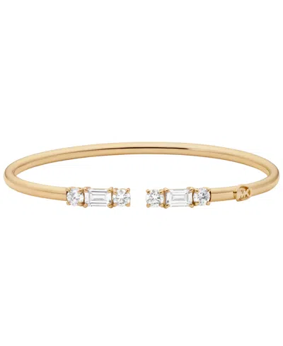 Michael Kors Mixed Cut Flex Cuff Bracelet In Gold