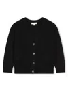 Michael Kors Mk-buttons Ribbed Cardigan In Black