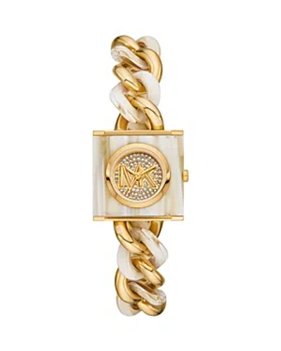 Michael Kors Mk Chain Lock Watch, 25mm X 25mm In Gold/two-tone