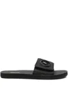 Michael Kors Mk-charm Slippers In Black