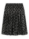 Michael Kors Mk Empire-print Pleated Skirt In Black
