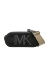 Michael Kors Michael  Logo Appliqué Zipped Clutch Bag In Black