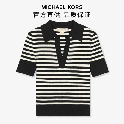 Michael Kors 【专柜同款】mk/环保针织 Polo 衫 In Black