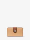 Michael Kors Mk Pop Charm Medium Pebbled Leather Wallet In Multi