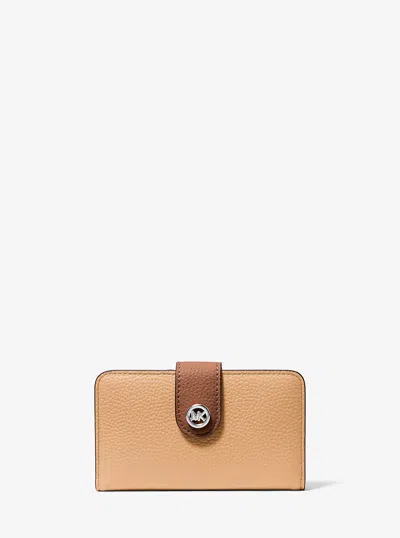 Michael Kors Mk Pop Charm Medium Pebbled Leather Wallet In Multi