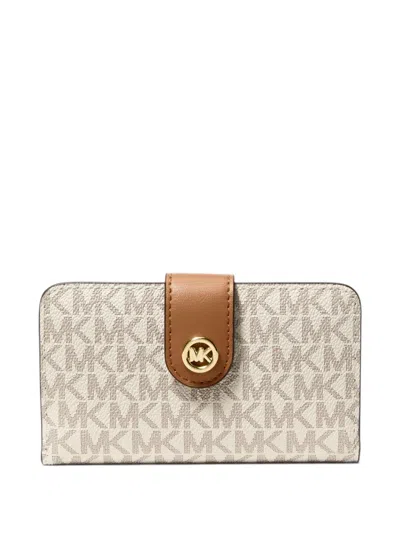 Michael Kors Mk Pop Charm Medium Signature Logo Wallet In Gray