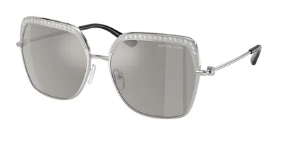 Michael Kors Mk1141 Greenpoint 18936g Women's Sunglasses Silver Size 57 In Red