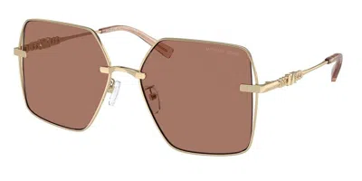 Michael Kors Mk1157d Sanya Asian Fit 101403 Women's Sunglasses Gold Size 58 In Brown