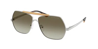 Michael Kors Mk1173 Denver 18933m Women's Sunglasses Silver Size 58 In Green