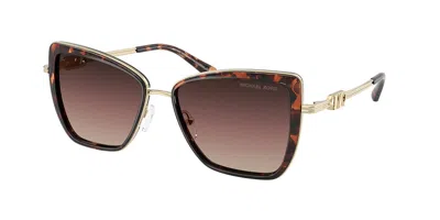 Michael Kors Mk1178 Sea Island 4031e2 Women's Sunglasses Tortoiseshell Size 55 In Gold