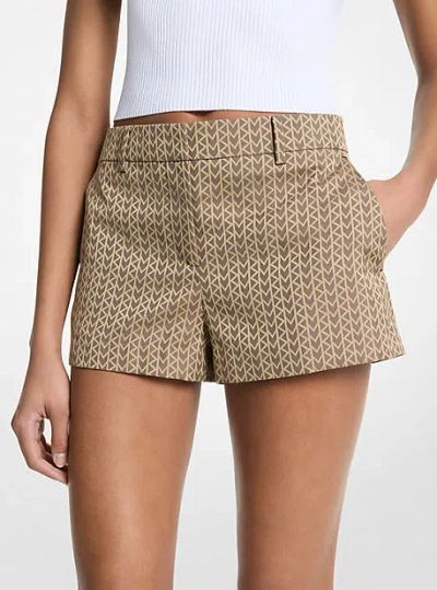 Michael Kors Mk2000 Logo Jacquard Shorts In Gray